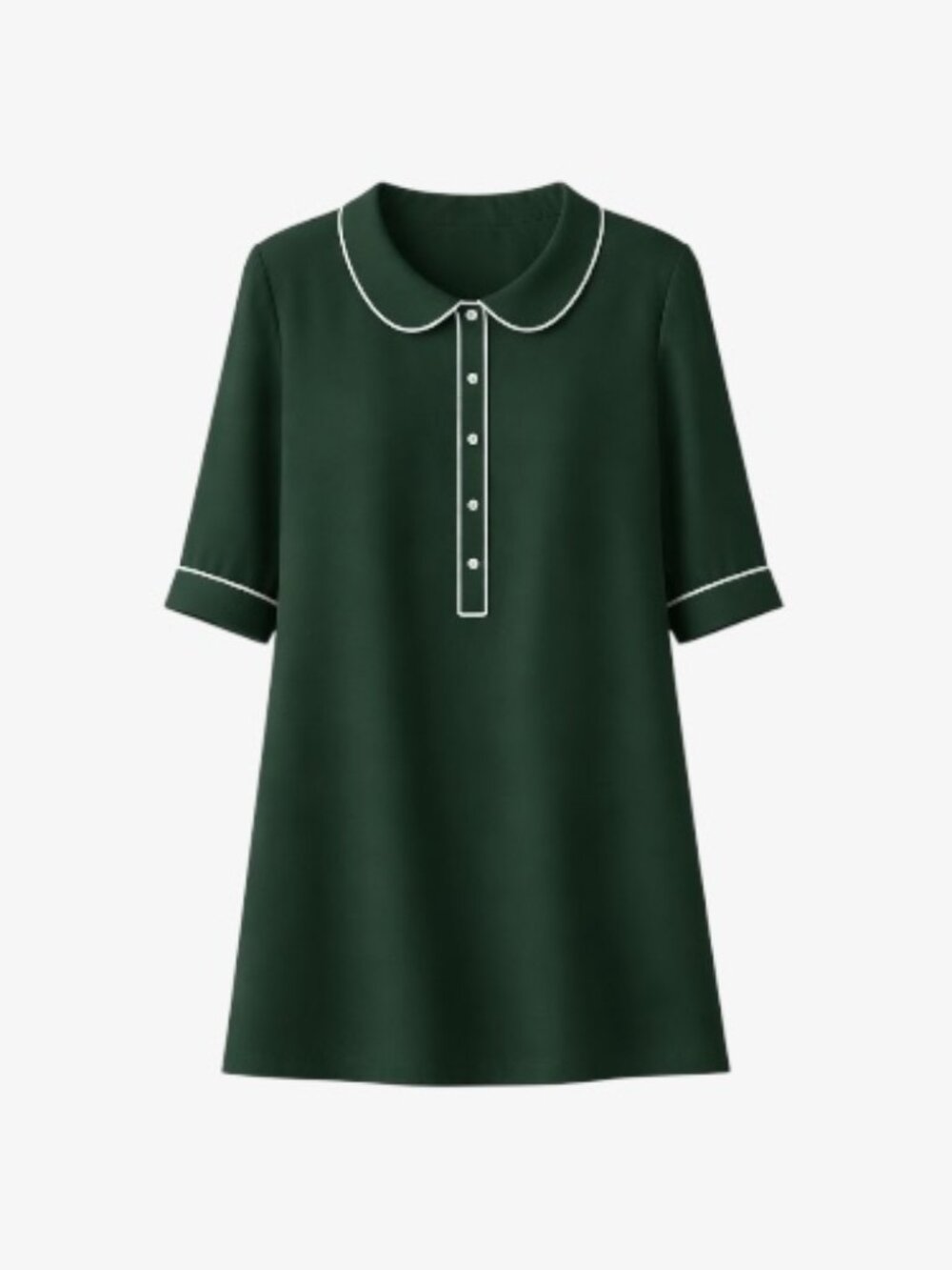 Green Spring Mini Dress Peter Pan Collar